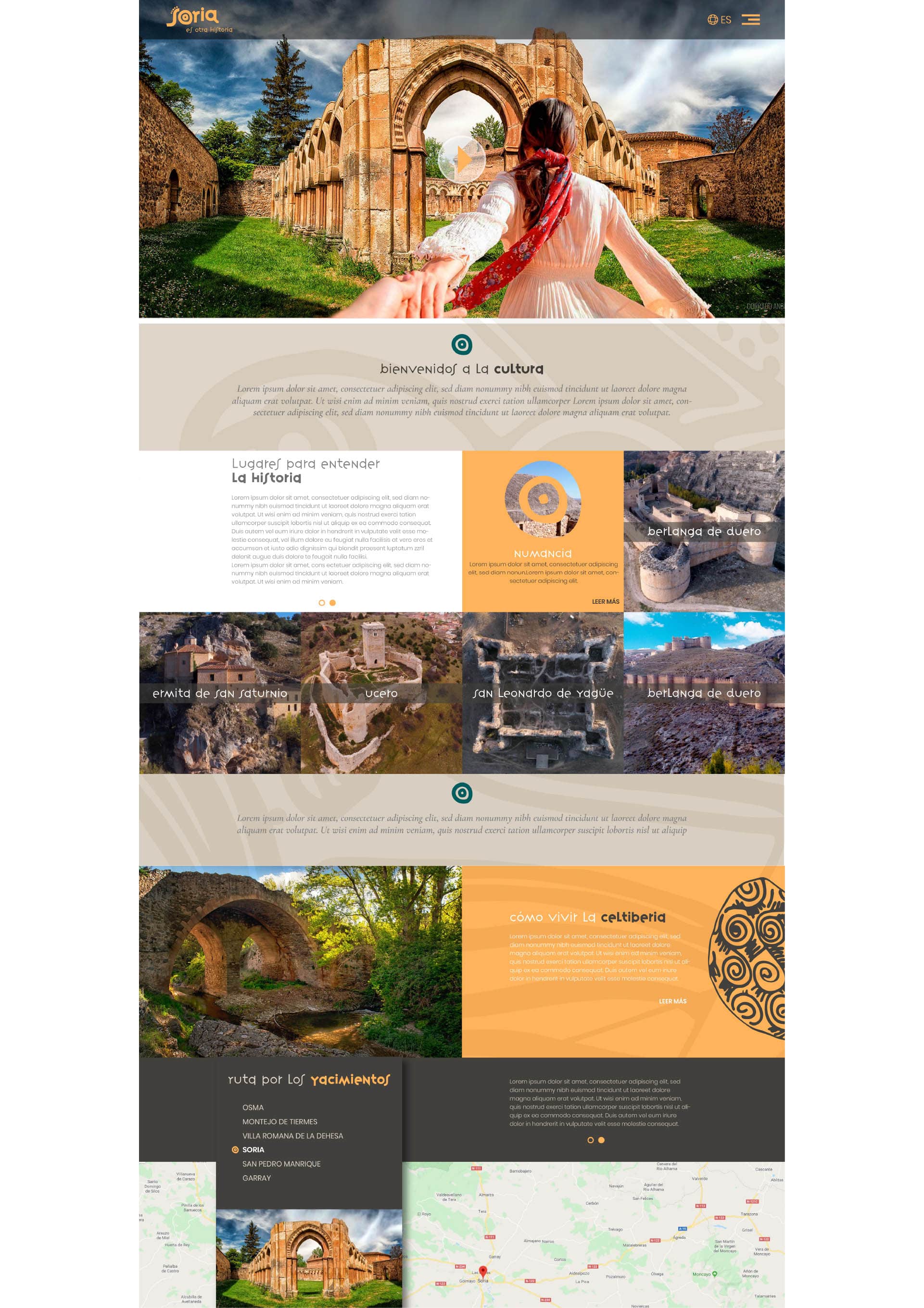 Visión general de la versión final de la web para Soria