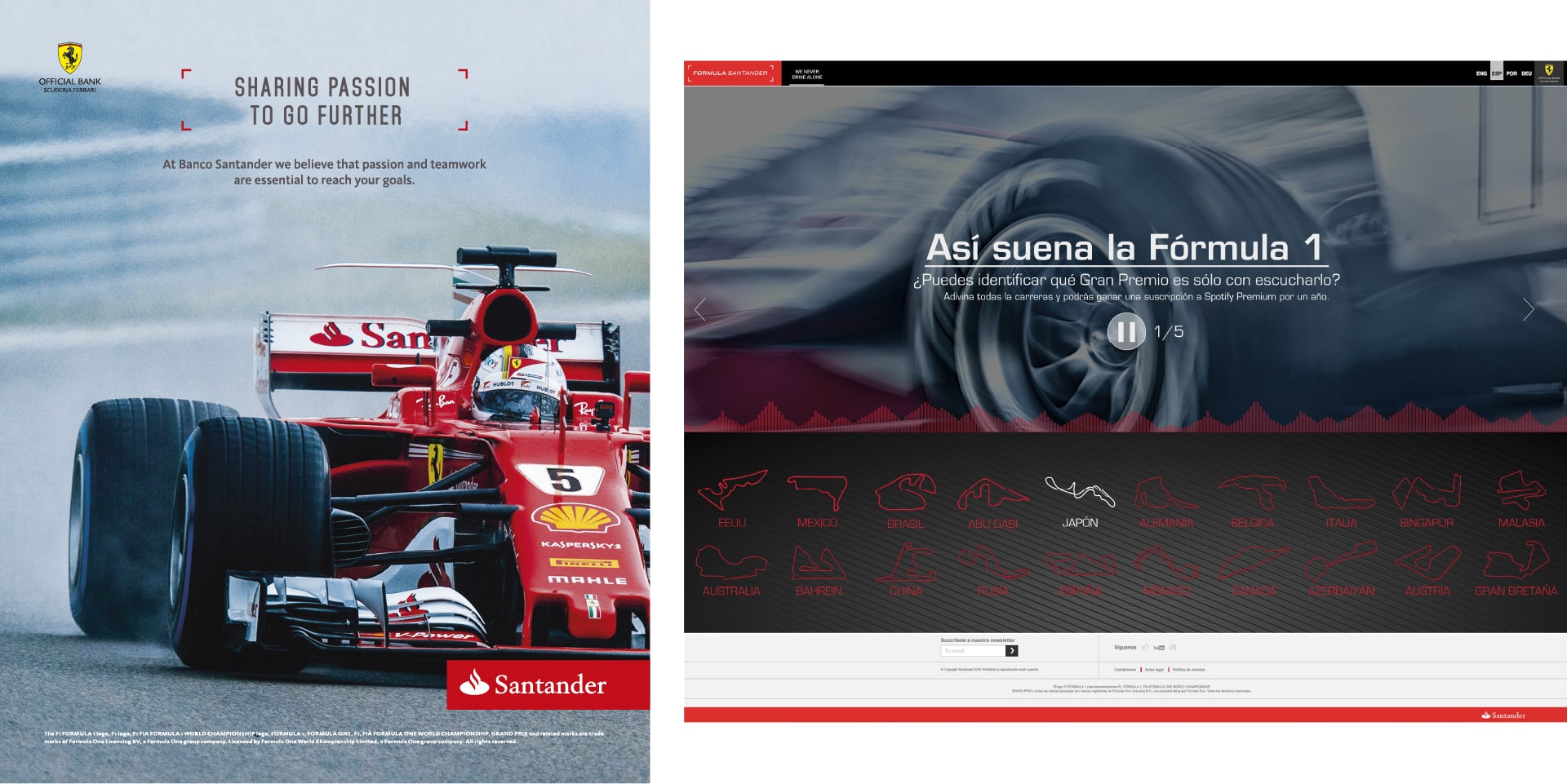 Por supuesto los pilotos Vettel y Raikkonen participaron en la prueba y adivinaron los circuitos