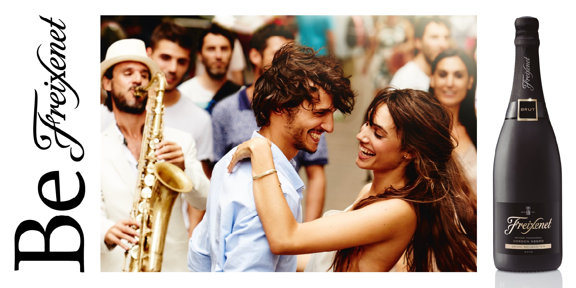 Arte final de valla publicitaria de la campaña Be Freixenet