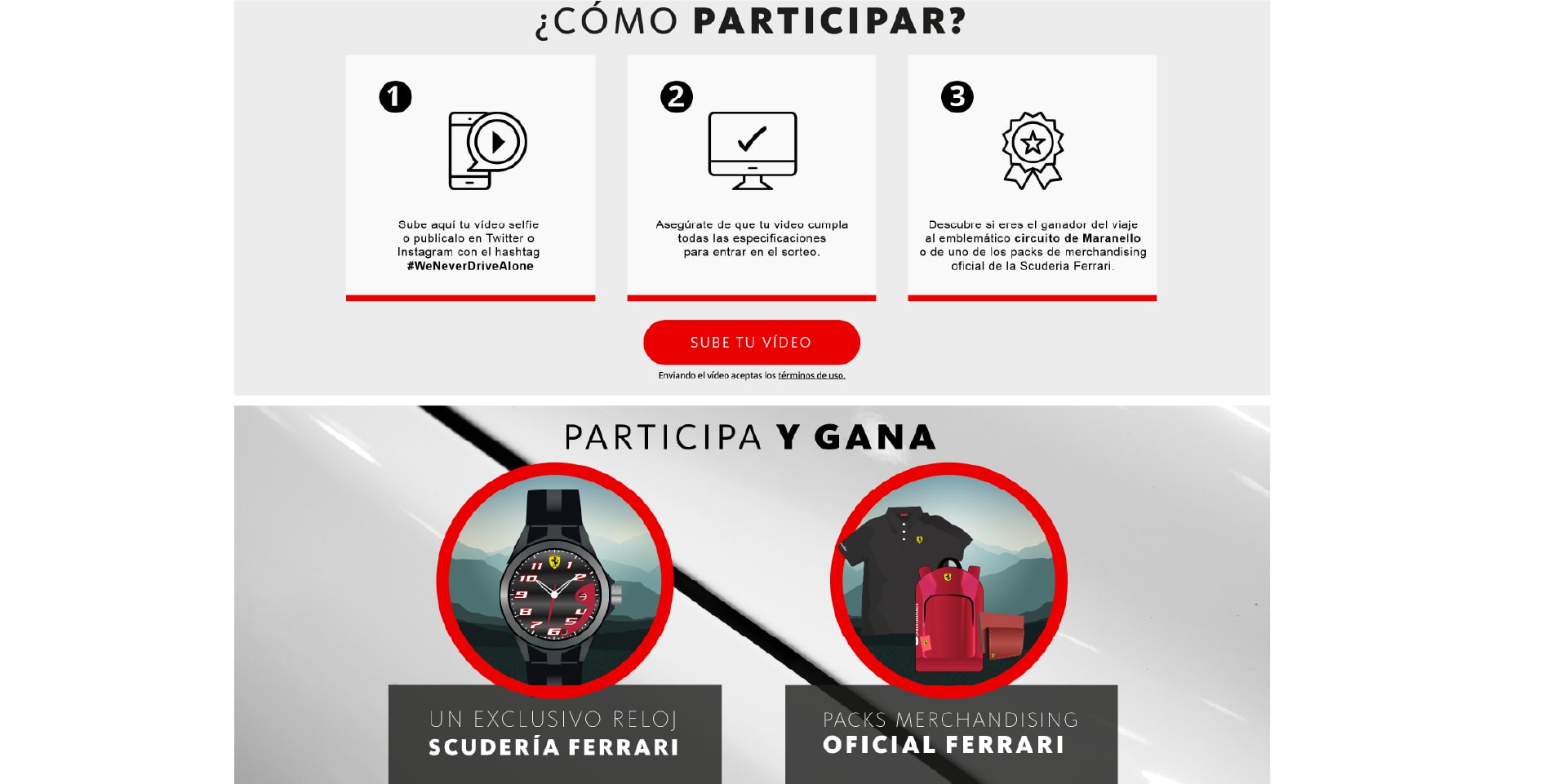 We never drive alone Santander Ferrari