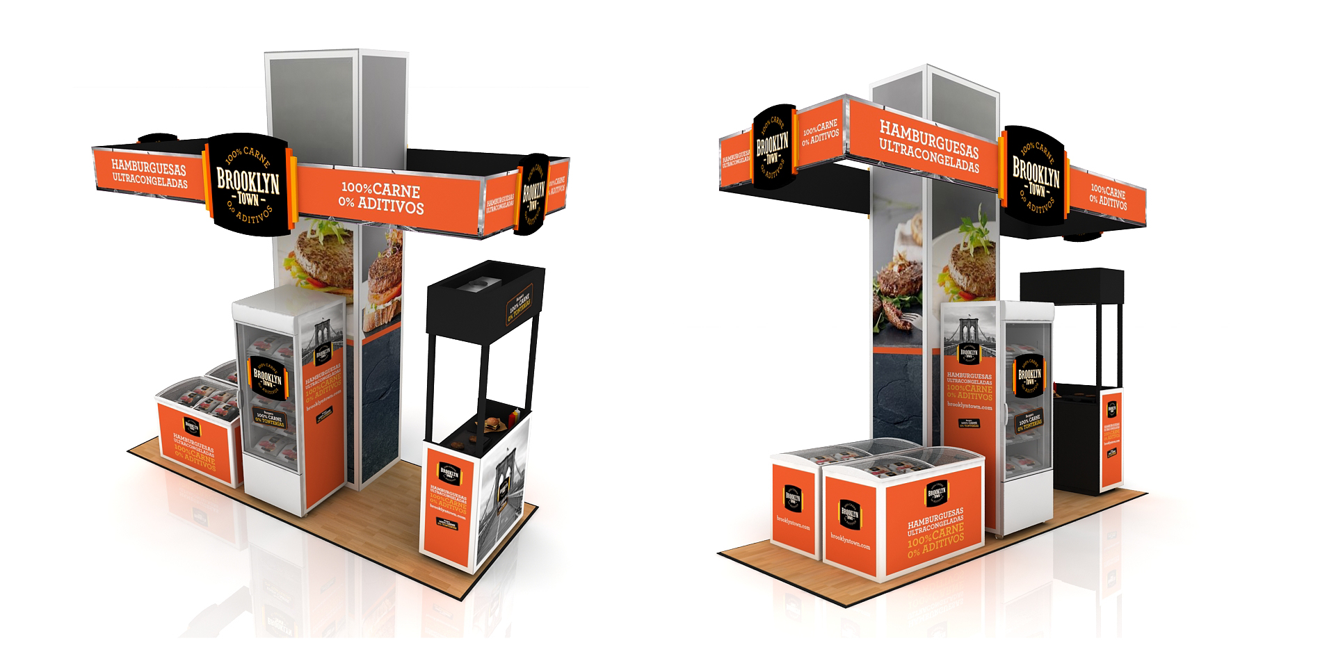 Diseño renders para stand en centro comercial